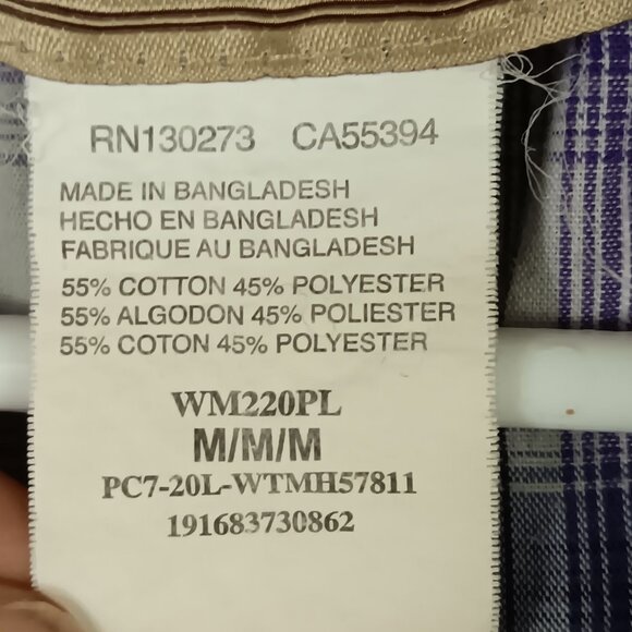 Vintage Wrangler Western Plaid Short Sleeve Shirt Size M Purple Pearl Snap Front - Picture 5 of 6